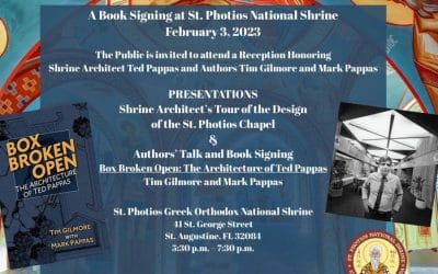 A book signing at St. Photios National Shrine on February 3rd