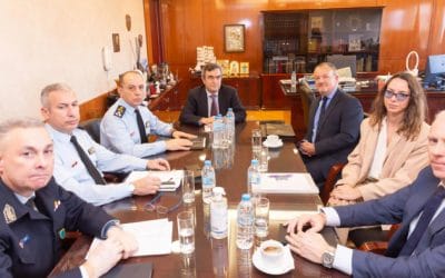 Συνάντηση του Υφυπουργού Προστασίας του Πολίτη κ. Ελευθέριου Οικονόμου με τον Πρέσβη Ηνωμένου Βασιλείου στην Αθήνα, κ. Matthew Lodge