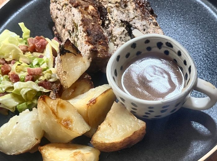 Pork Meatloaf with Greek Potatoes