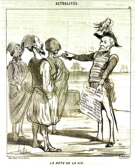 La Note Ou La Vie Money or Your Life by Honore Daumier Feb. 15 1850. LACMA Public Domain