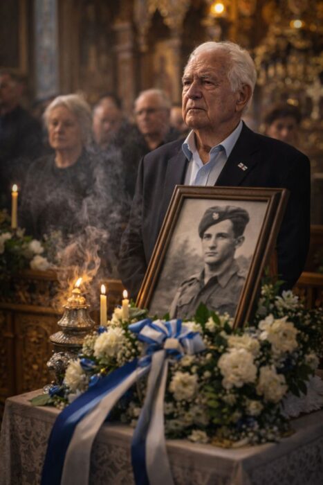 Ο ασπρομάλλης παππούς στο μνημόσυνο του ήρωα Μάρκου Δράκου Ο ασπρομάλλης παππούς στο μνημόσυνο του ήρωα Μάρκου Δράκου