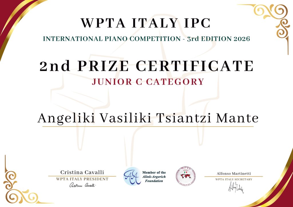 2nd Prize Winner WPTA Italy Angeliki Vasiliki Tsiantzi Mante
