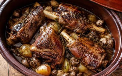 Lamb shanks with thyme and honey