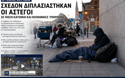 Ουψάλα: Σχεδόν διπλασιάστηκαν οι άνθρωποι που ζουν χωρίς στέγη – Σε πίεση κάτοικοι και κοινωνικές υπηρεσίες