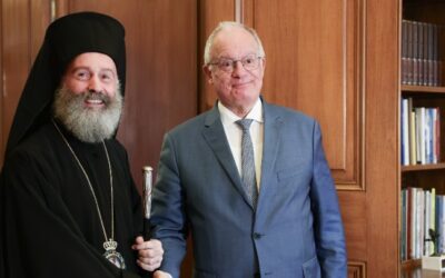 ΣΥΝΑΝΤΗΣΗ ΤΟΥ ΠΡΟΕΔΡΟΥ ΤΗΣ ΔΗΜΟΚΡΑΤΙΑΣ  ΚΩΝΣΤΑΝΤΙΝΟΥ ΑΝ. ΤΑΣΟΥΛΑ ΜΕ ΤΟΝ ΑΡΧΙΕΠΙΣΚΟΠΟ ΑΥΣΤΡΑΛΙΑΣ ΜΑΚΑΡΙΟ
