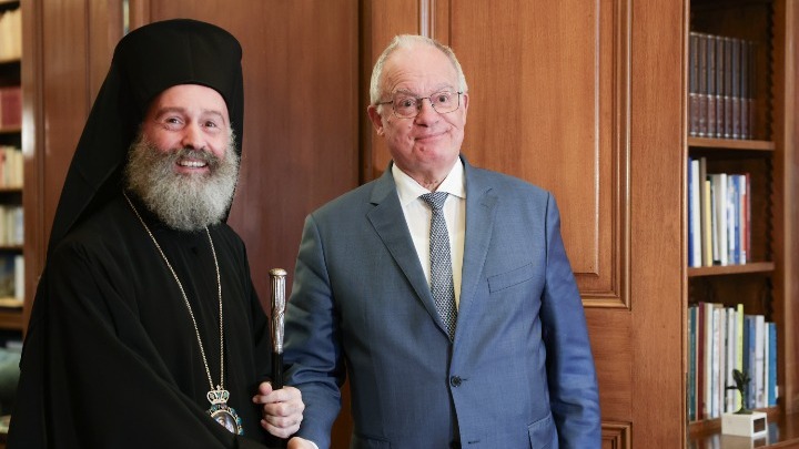 ΣΥΝΑΝΤΗΣΗ ΤΟΥ ΠΡΟΕΔΡΟΥ ΤΗΣ ΔΗΜΟΚΡΑΤΙΑΣ  ΚΩΝΣΤΑΝΤΙΝΟΥ ΑΝ. ΤΑΣΟΥΛΑ ΜΕ ΤΟΝ ΑΡΧΙΕΠΙΣΚΟΠΟ ΑΥΣΤΡΑΛΙΑΣ ΜΑΚΑΡΙΟ