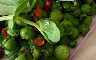 Pea and Mint with Chilli Flakes and Greek Feta Pea Shoot Salad