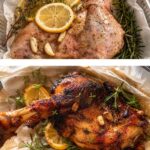 Greek Roasted Lamb with Honey and Garlic, served with Greek Lemon Potatoes